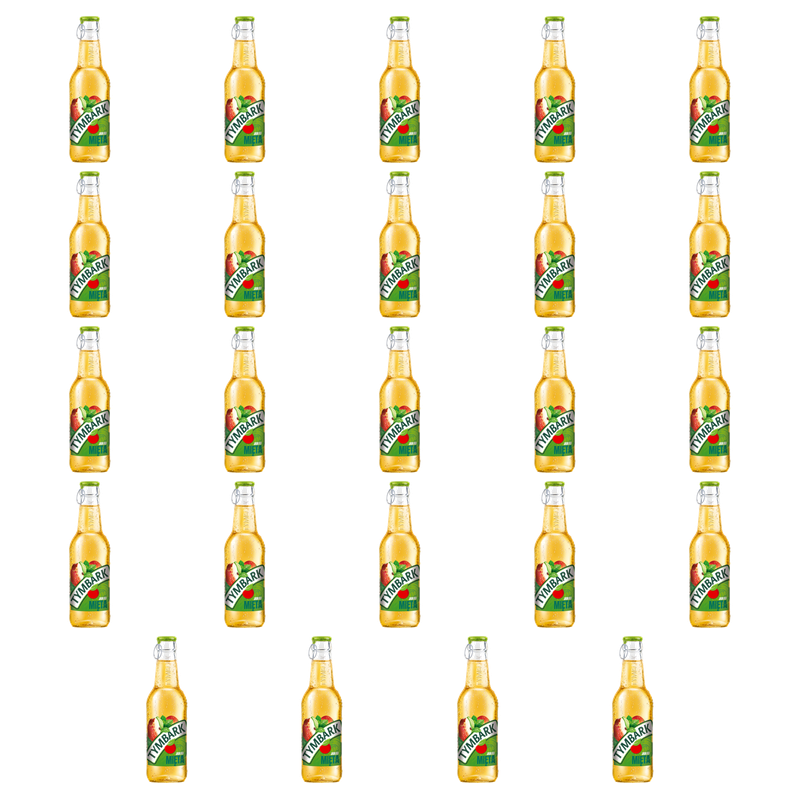 Tymbark Napój Niegazowany z Sokiem o Smaku Jabłko Mięta Butelka Szklana 250ml X24